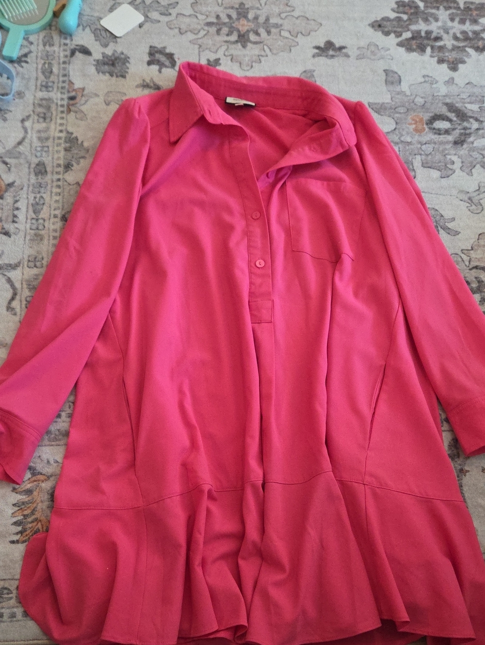 Tuckernuck Hot Pink Crepe Callahan Shirt Dress
